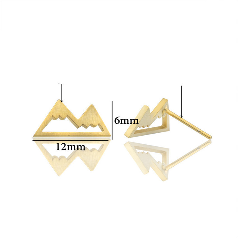 Européen Et Américain De Mode Cool Oreille Goujons Creux Montagne De Neige Oreille Goujons Montagne Oreille Goujons Protection De L'environnement Électrolytique Montagne Lianshan Clous D'oreille En Gros display picture 27