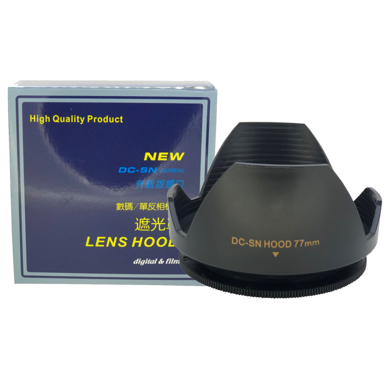 美浓螺口金字遮光罩 单反相机77mm梅花遮光罩 螺丝口莲花罩不可反