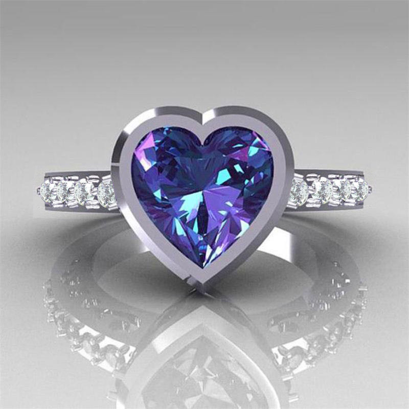 Elegant Vintage Style Heart Shape Copper Inlay Zircon Rings display picture 1