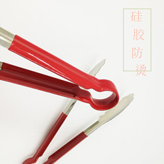 Factory Direct Sales Stainless Steel Food Tongs Steak Tongs Slip-Resistant Rubber Handles Food Clips Bread Tongs 9-inch 12-inch