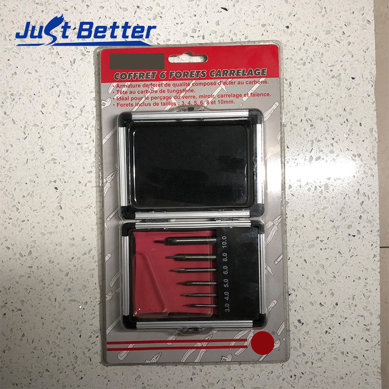 玻璃开孔器 6件套 圆柄玻璃钻头双泡带铝合金钻头套装