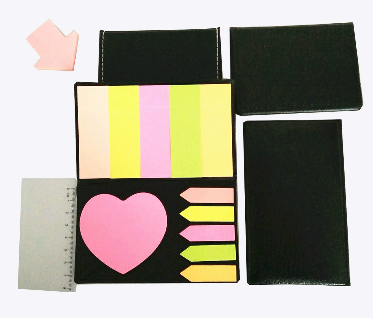 Cross-border exclusive supply of creative sticky notes/post-it notes pu fluorescent note pads leather note wholesale