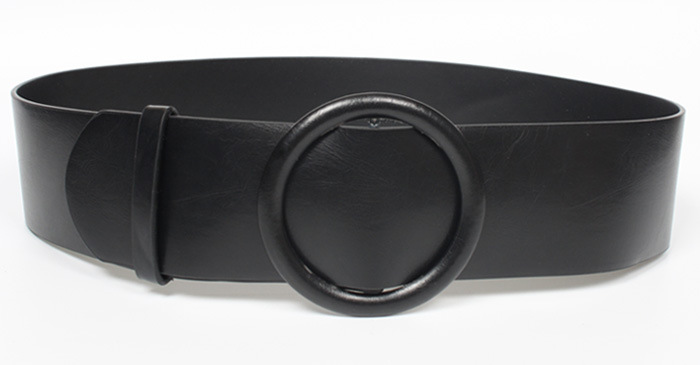 Simple Round Buckle Wide Belt display picture 2