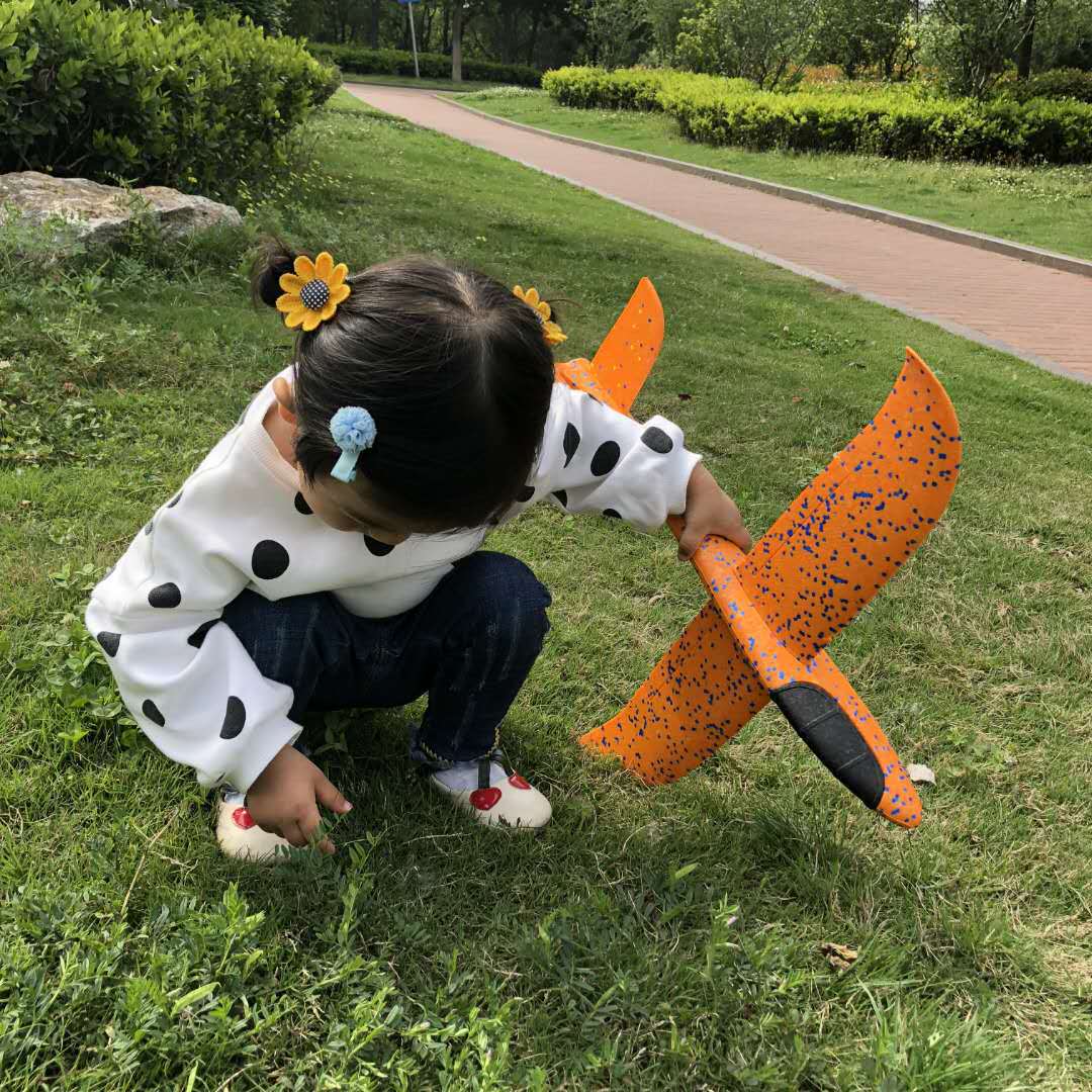 手抛飞机 epp泡沫飞机儿童玩具48cm手炮飞机滑翔模型玩具地摊批发|ms