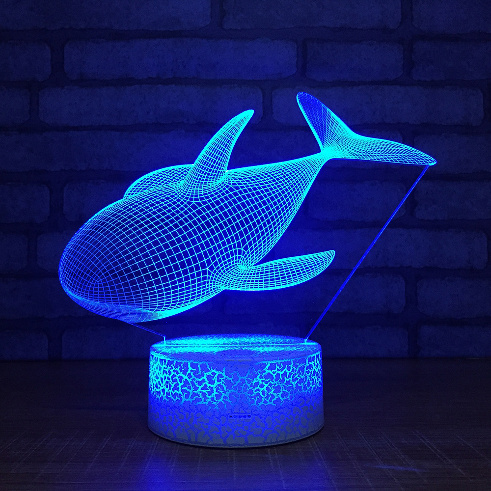 亚马逊爆款 爆裂纹3D灯小夜灯台灯