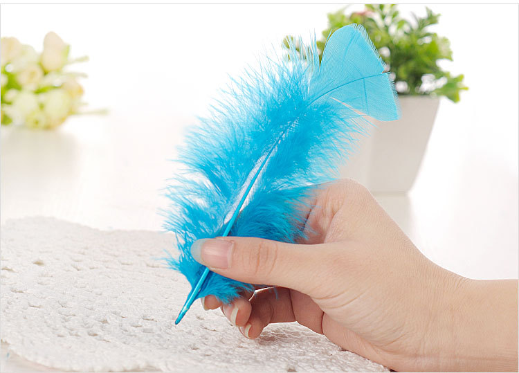 Factory direct supply of colorful Turkey feathers, pointed-tail down and feathers, handcrafted DIY Christmas ball decorations wholesale detail image 6