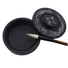 Manufacturer 4 inch 5 inch inkstone student inkstone calligraphy training class inkstone inkstone with cover ribbed inkstone inkstone wholesale