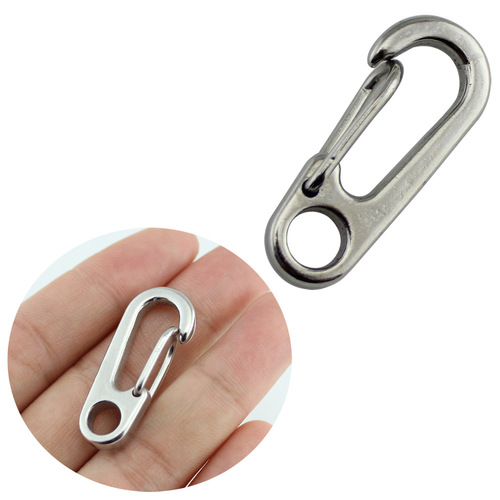 Stainless steel quick hook, egg-shaped hook, carabiner, spring hook, mini spring buckle, key chain