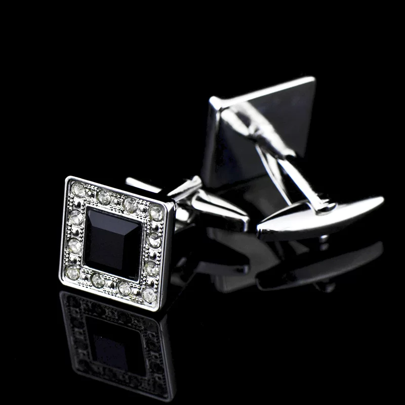 [British Expo] Diamond Crystal Cuffo Black Sleeve Nail Men's French button 715CUFFLINKS/155743