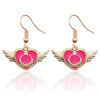 Cartoon earrings, ear clips heart-shaped, Korean style, Birthday gift, wholesale