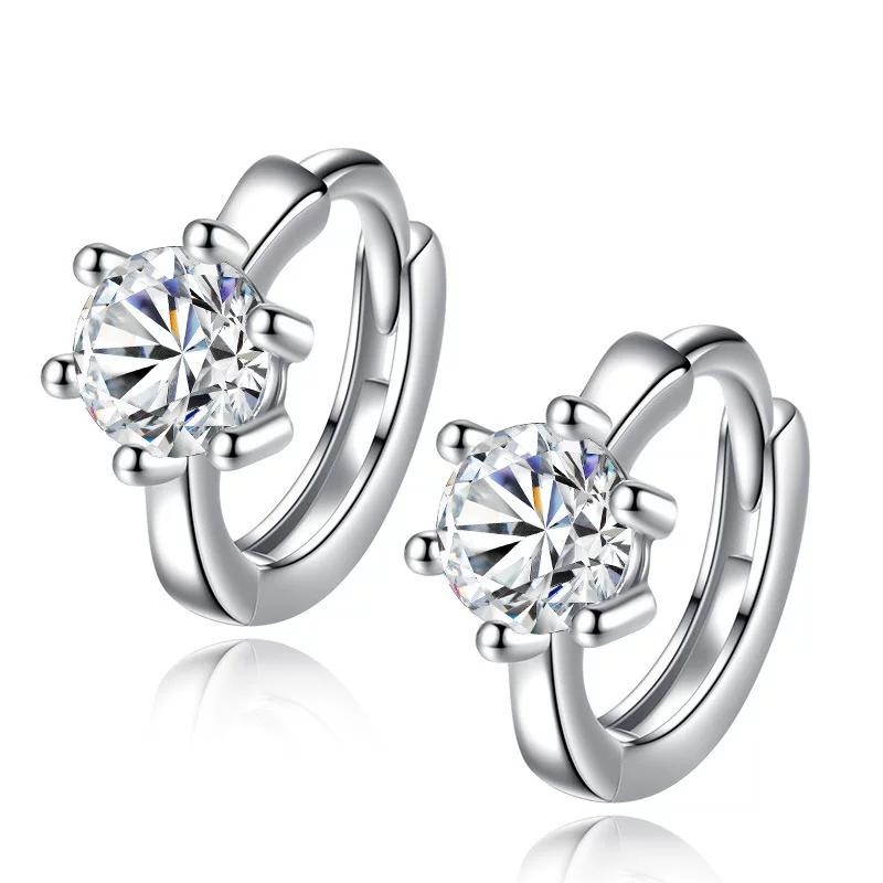 Zirconium, universal earrings, simple and elegant design