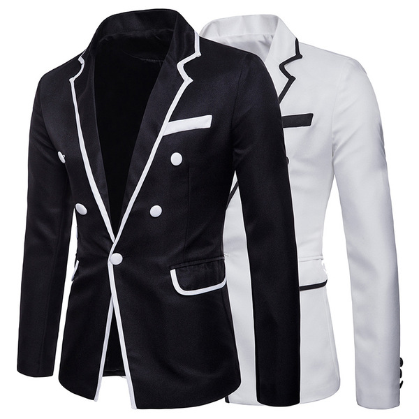 solid color body matching color hem design a button men’s LAPEL 