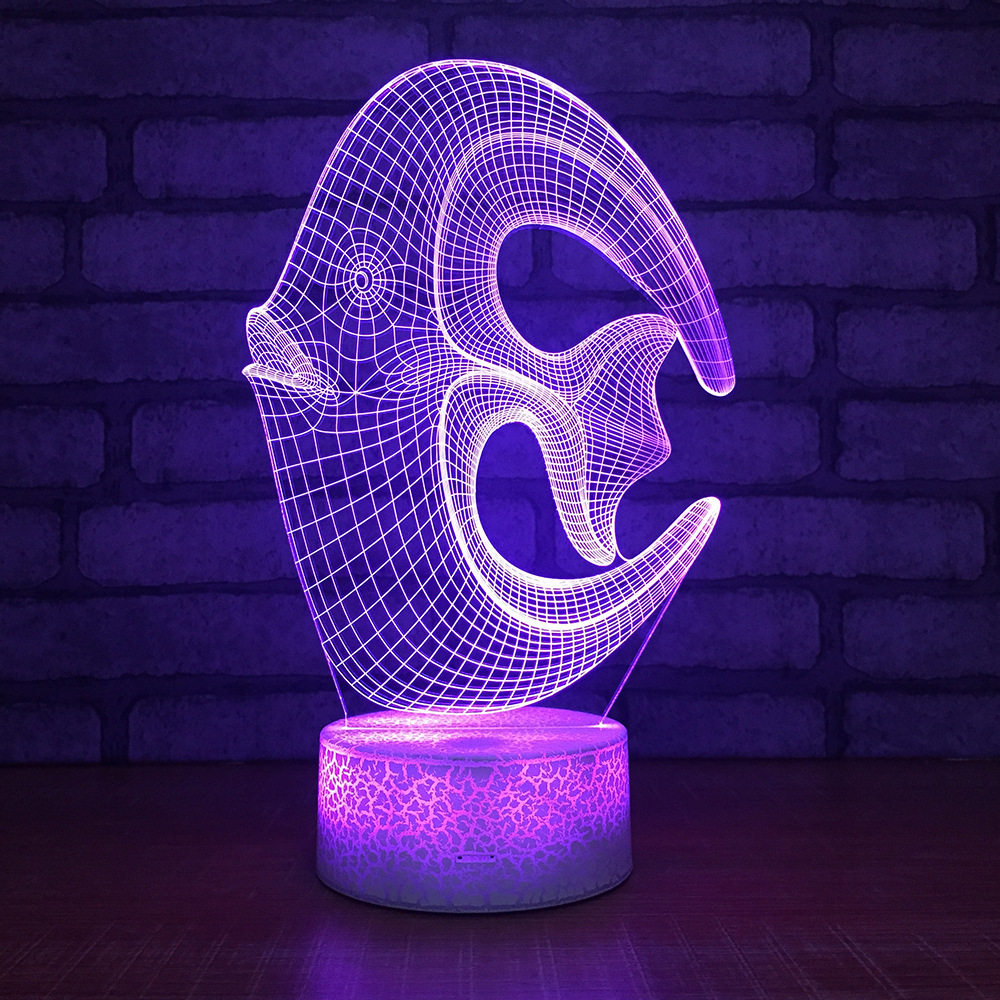 亚马逊爆款 爆裂纹3D灯小夜灯台灯