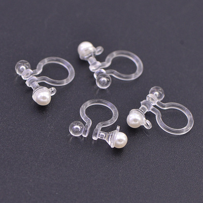 new pattern Korean Pearl Earrings Ear clip personality No pierced ears Painless transparent Ear clip DIY Wholesale Accessories