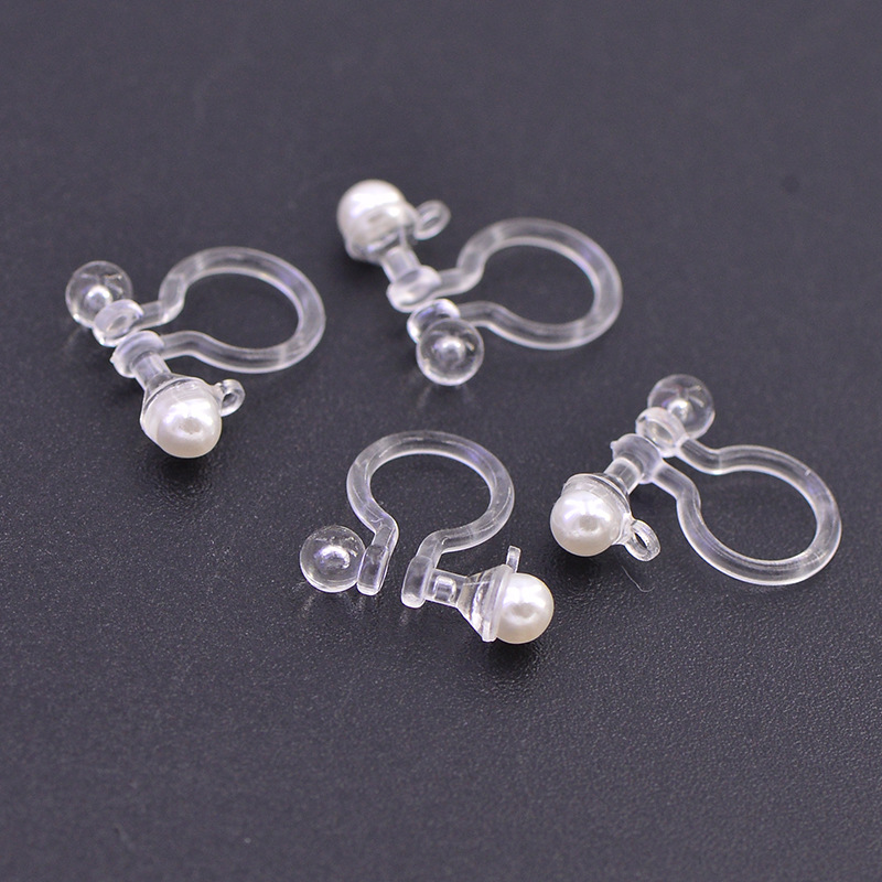 new pattern Korean Pearl Earrings Ear clip personality No pierced ears Painless transparent Ear clip DIY Wholesale Accessories
