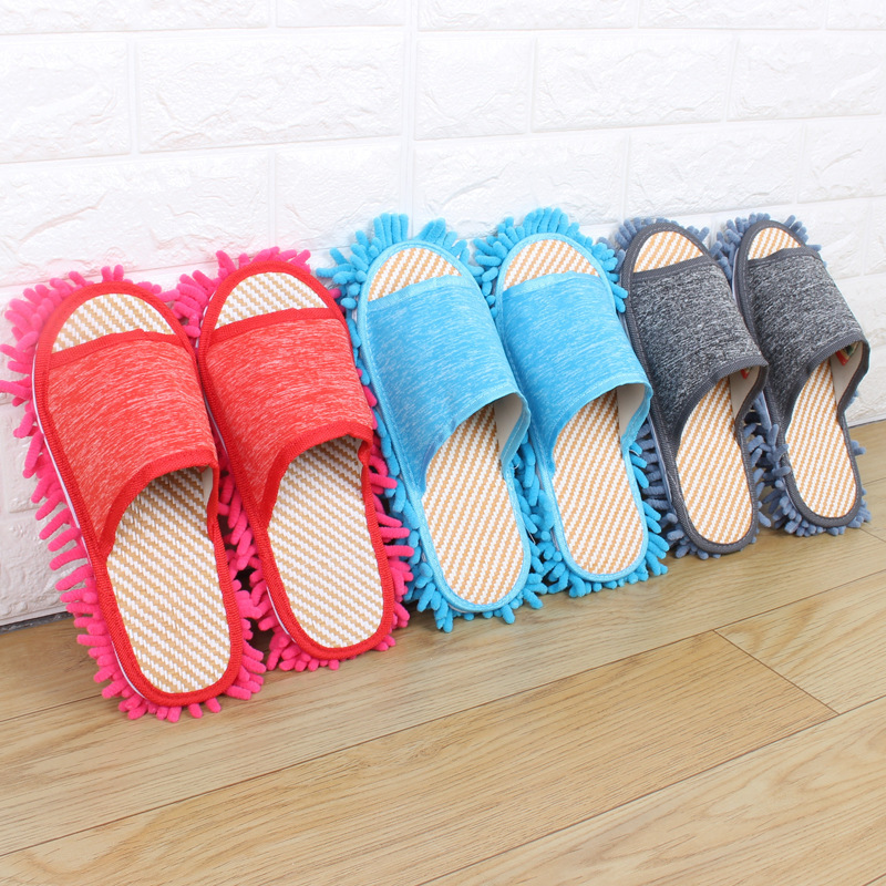 Summer Indoor Straw Underfloor Chenille Cleaning Slippers Removable and Washable Wooden Floor Lazy Floor Sweeping Shoe Cover Summer Indoor Straw Underfloor Chenille Cleaning Slippers Removable and Washable Wooden Floor Lazy Floor Sweeping Shoe Cover