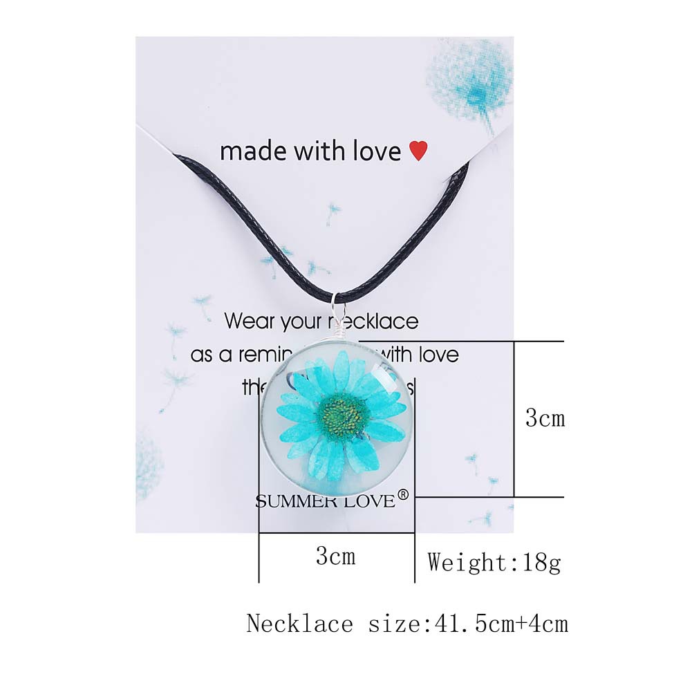 Simple Style Flower Glass Leather Rope Women's Pendant Necklace 1 Piece display picture 1