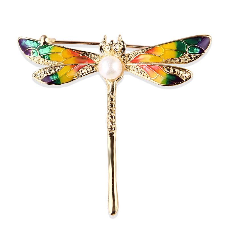 Lanhao tendenza moda giapponese e coreana temperamento atmosfera personalità creativo cartone animato carino insetto libellula spilla spilla accessori_voghion.com