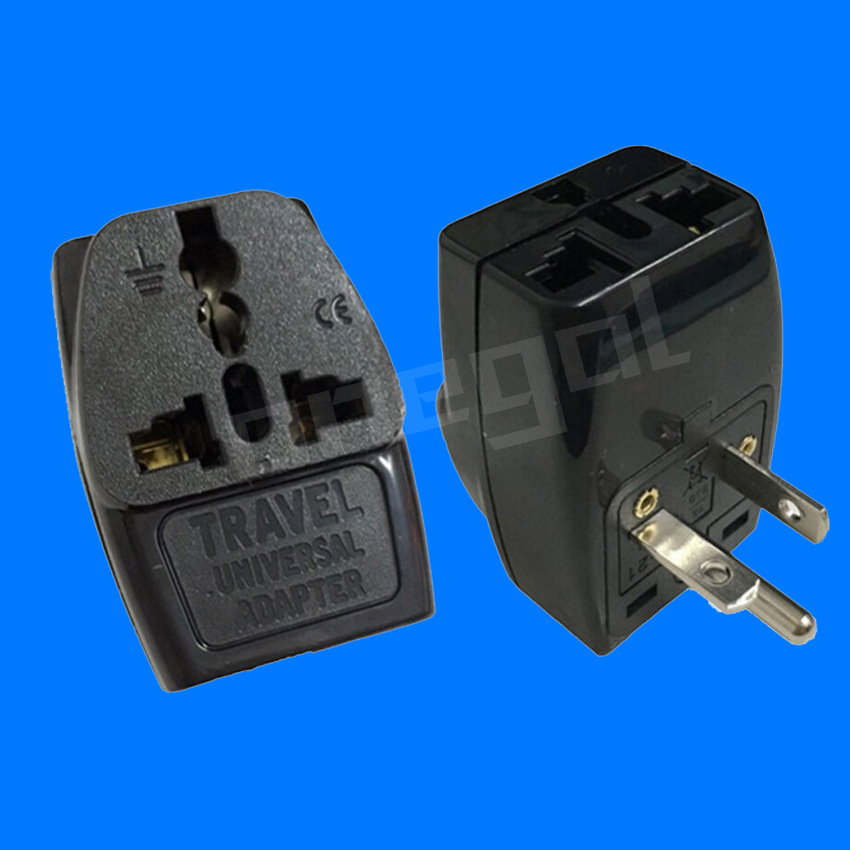 美标转换插座 旅行转换插头 美式转换插头两扁一圆