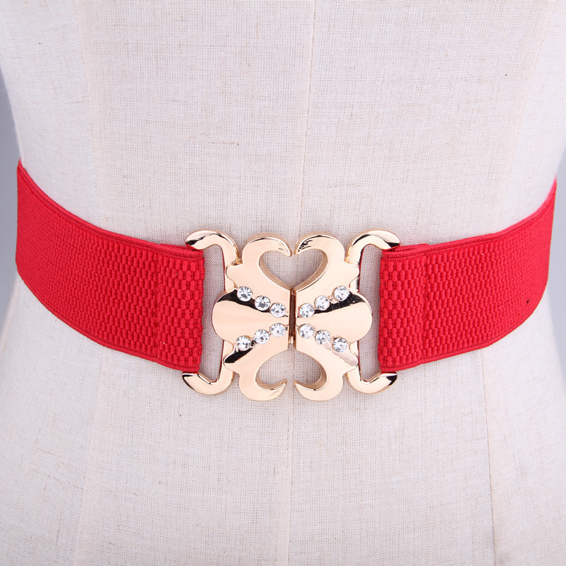 Versatile Elastic Corset Belt For Women With Rhinestone Buckle_voghion.com