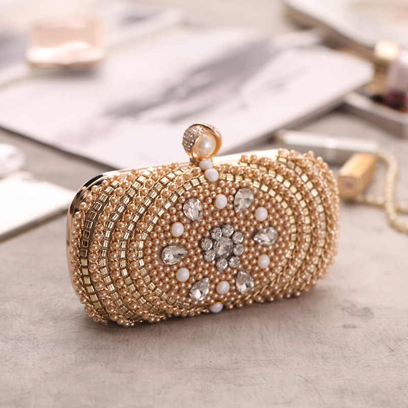 Pearl Evening Bag Women's Clutch Bag Fashion Small Square Bag Shoulder Diagonal Bag display picture 16