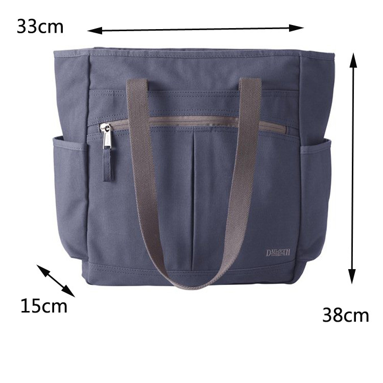 牛仔布色妈咪可用多口袋单肩包 加固口袋手提袋 可加印logo