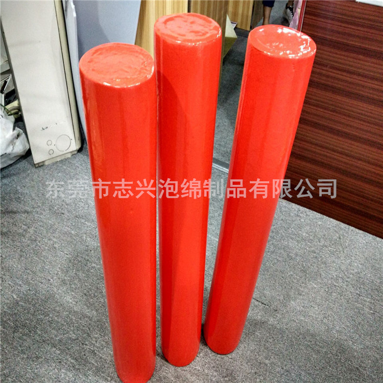 批发浸胶包塑浸胶圆柱 EVA海绵泡胶玩具加工 红色NBR防水泡胶