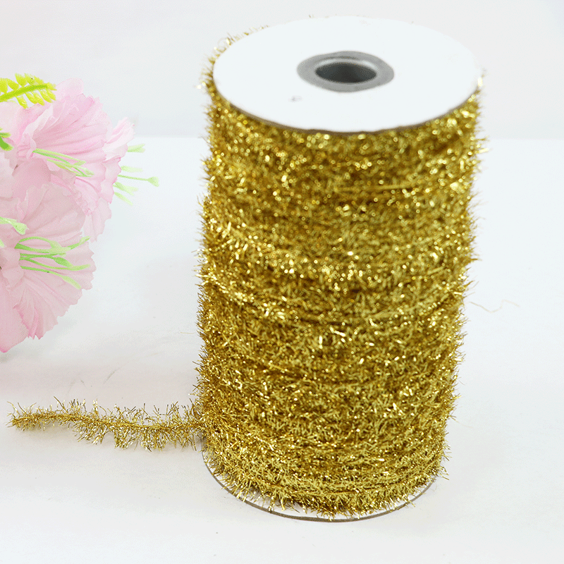 Cinta de hilo de vidrio trenzado de 1.8 cm, colorida, decorativa, para árbol de Navidad, decoración de eventos, efecto cebolla