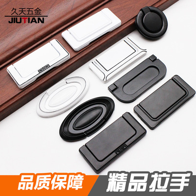 抽屉暗拉手美式黑色明装隐形暗扣富士白色北欧橱柜柜子柜门把手|ru