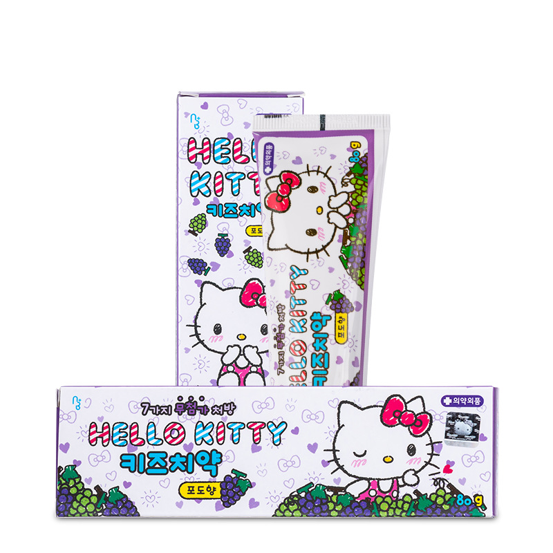 ATEX the republic of korea Imported Hello Kitty HELLO KITTY fashion children toothpaste Grape]