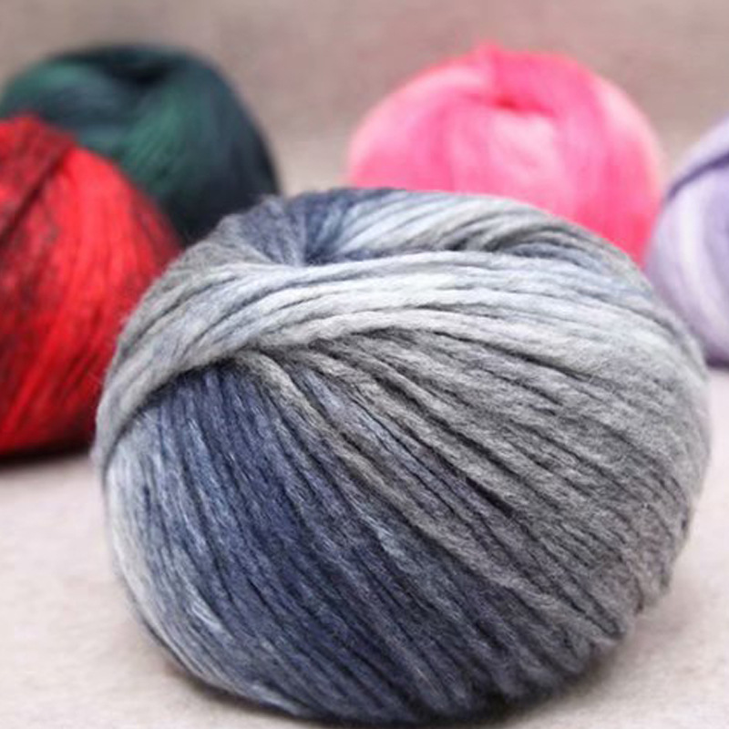 新款手编炫彩长丝绒围巾帽子粗毛线披肩外套线