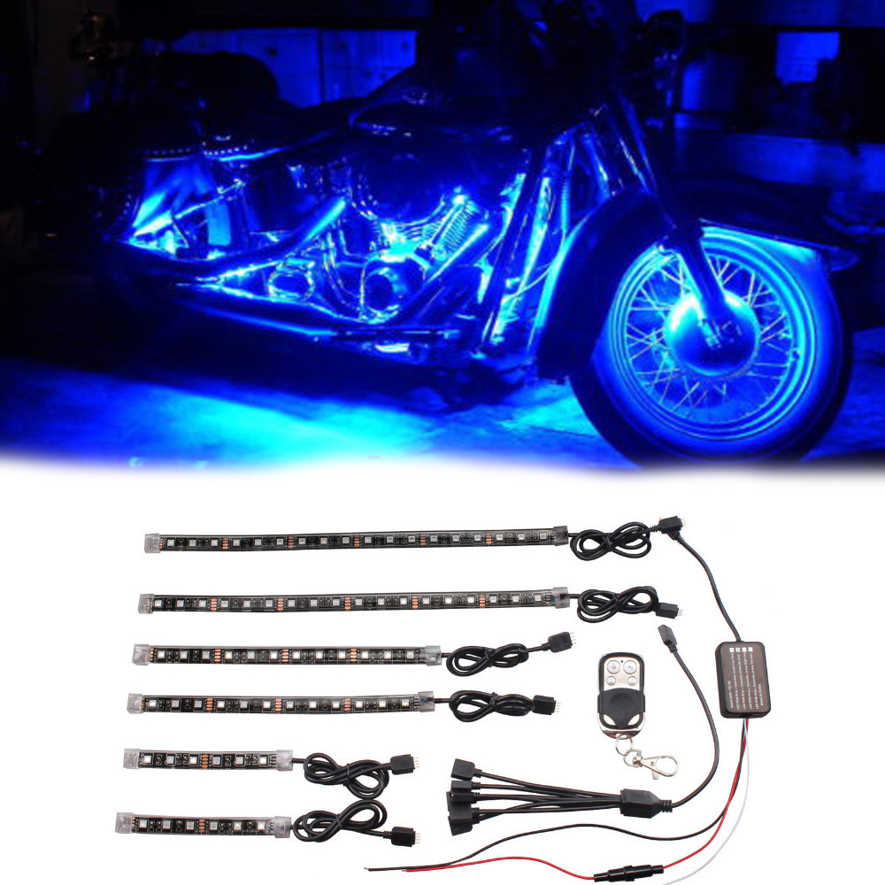 Automobile and motorcycle modified universal one for six LED remote control lights RGB atmosphere lights decorative lights atmosphere lights car decoration