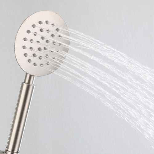 304 stainless steel small aircraft shower set hot and cold brushed lifting top spray bath shower faucet