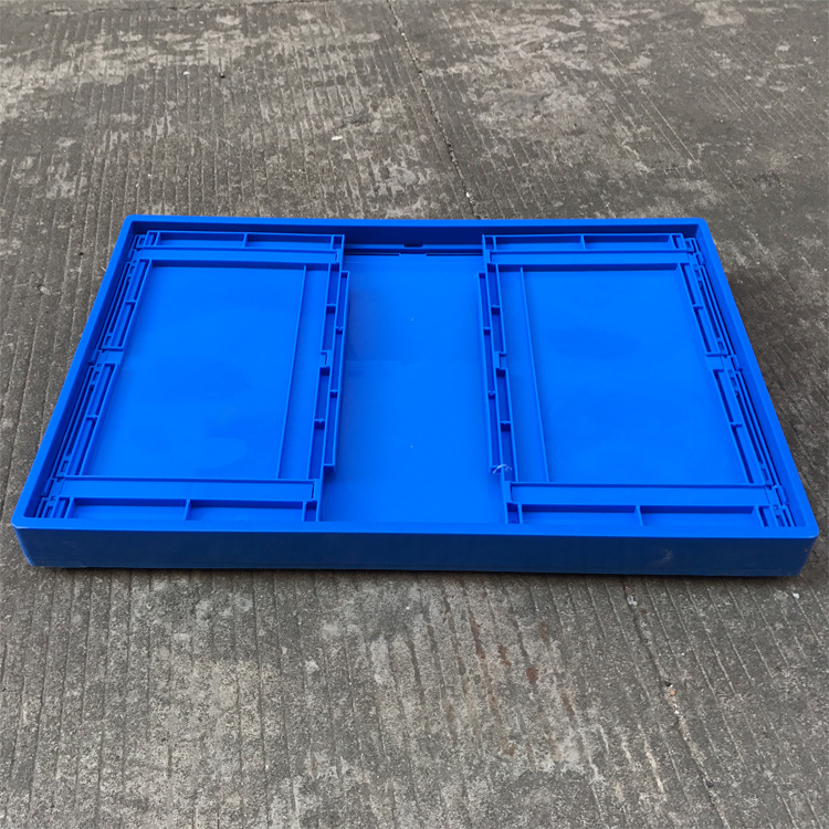厂家蓝色折叠箱 加厚可拆式塑胶箱 广西南宁蓝色塑胶周转箱折叠箱