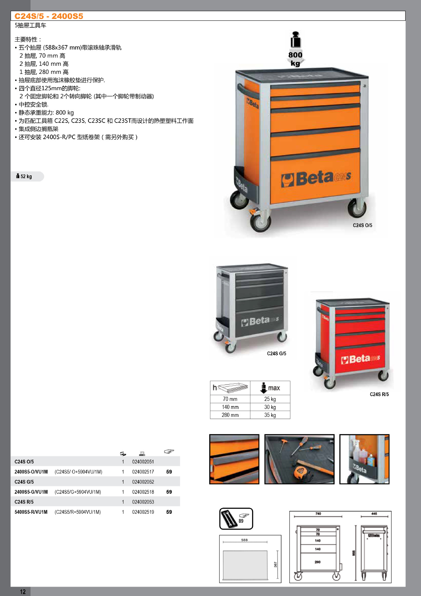 工具车 工具推车 汽修工具车 零件车 手推工具车 7抽工具车