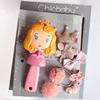 Cartoon children's hairgrip, brush for princess, jewelry, gift box, hair accessory, set, Birthday gift