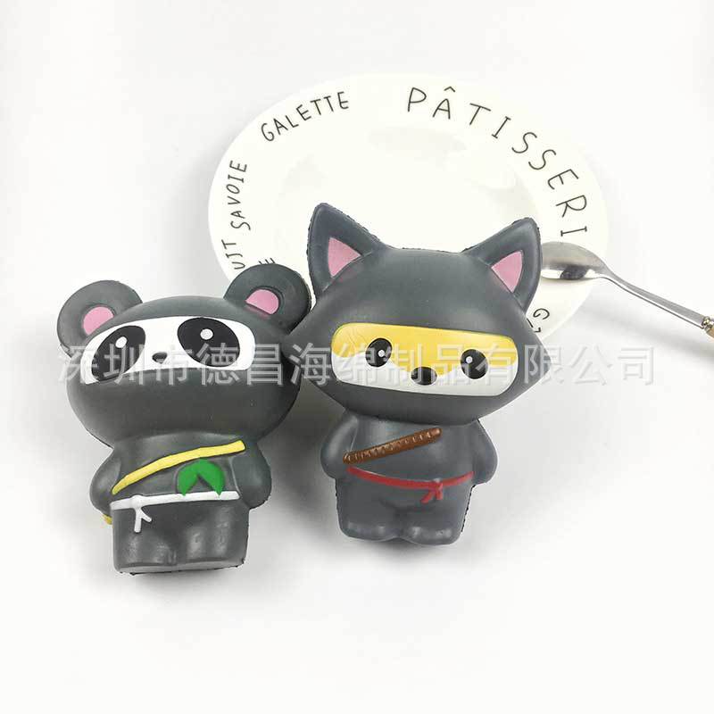 捏捏乐 pu慢回弹仿真忍者猫慢回弹减压玩具 仿真圣诞老人捏捏乐