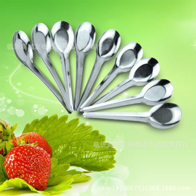 厂家批发不锈钢餐具 新款长柄平底小汤勺 不锈钢汤勺厂家批发