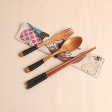 绑线筷勺叉套装  和风布袋旅行餐具套装  婚庆赠品 活动礼品促销