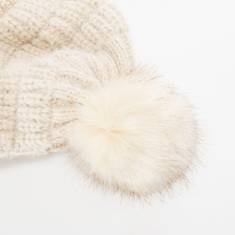 Knitted Visor Beanie Hat For Women Warm Thickened Winter Hat_voghion.com