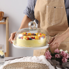 Nordic ceramic cake tray baking transparent glass lid dessert fruit plate bread afternoon tea display stand