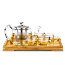 嘉美華批發茶盤茶具過濾耐高溫玻璃花茶壺一壺六杯禮品套裝禮盒
