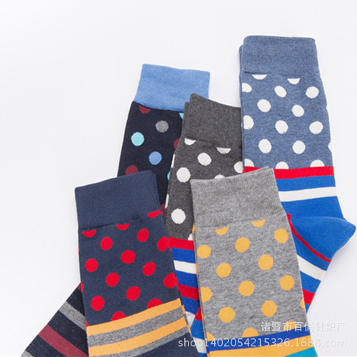 Autumn and winter new cross-border happy socks polka dot mid-length socks couple socks casual cotton socks wholesale
