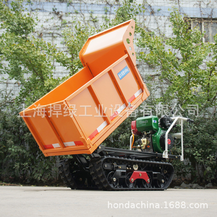 玛雅棕榈园柴油迷你履带乘站式自走式翻斗转运车 玛雅翻斗转运车
