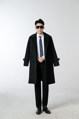 men's wear Korean Edition Self cultivation Show thin Long sleeve Woolen coat Woollen cloth overcoat man coat