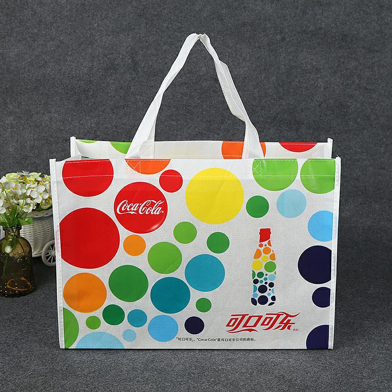 无纺布袋子定做 时尚腹膜折叠束口袋手提广告彩色覆膜无纺布袋