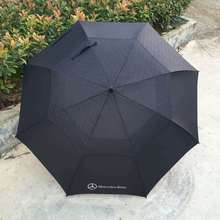 奔馳奧迪等汽車禮品傘雙層透氣高爾夫傘全纖維自動直柄雨傘滿版印