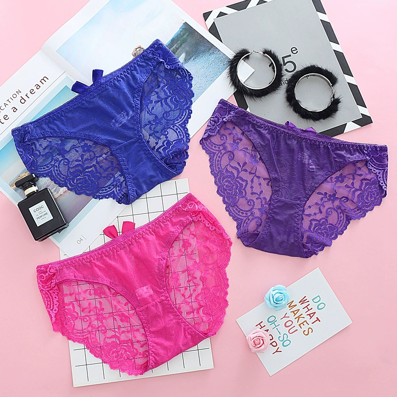 Fashionable lace sexy pants with bow, direct factory sales