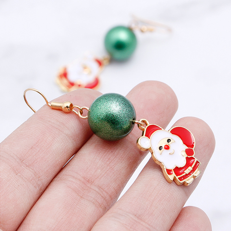 Christmas Elk Christmas Tree Cartoon Bell Santa Claus Earrings Wholesale Nihaojewelry display picture 15