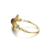 Jewelry, golden retro accessory, zirconium pomegranate from pearl, ring with stone, 9 carat, wholesale